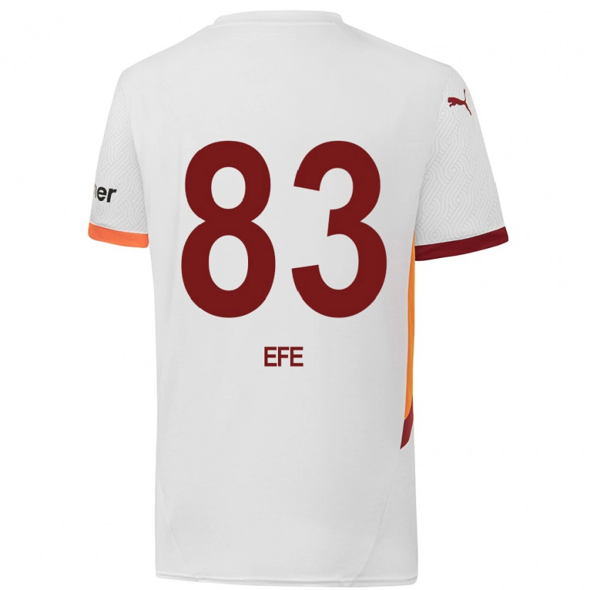 Danxen Män Efe Akman #83 Vit Gulröd Bortatröja Matchtröjor 2024/25 Tröjor T-Tröja