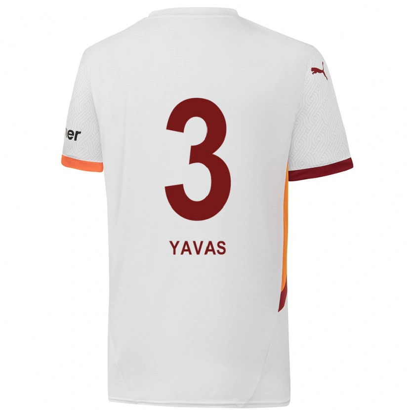 Danxen Män Arda Yavaş #3 Vit Gulröd Bortatröja Matchtröjor 2024/25 Tröjor T-Tröja
