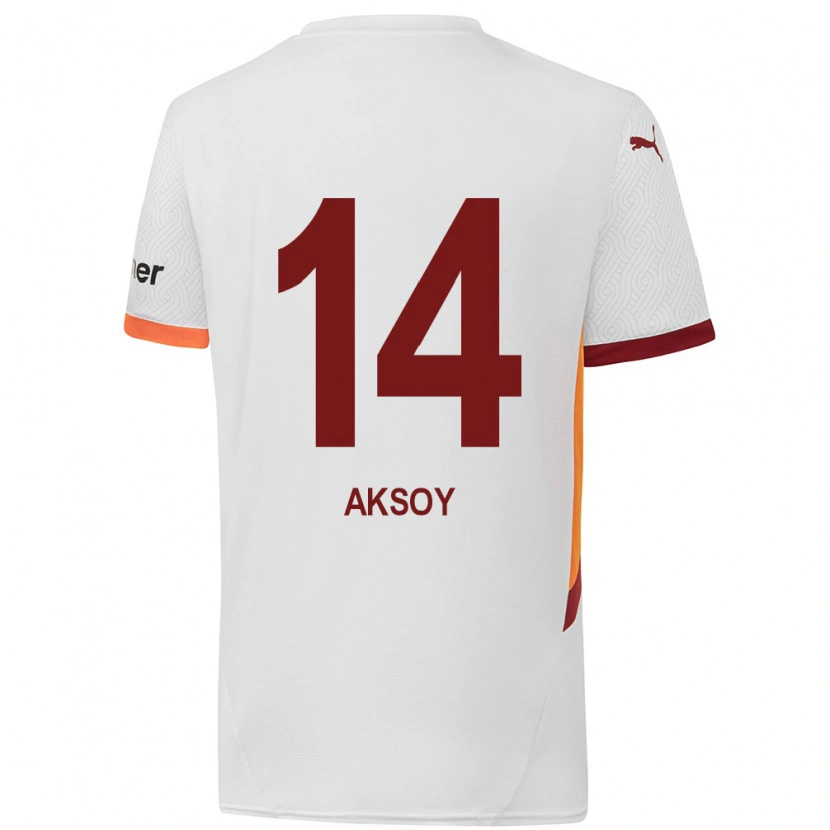 Danxen Män Berkan Aksoy #14 Vit Gulröd Bortatröja Matchtröjor 2024/25 Tröjor T-Tröja