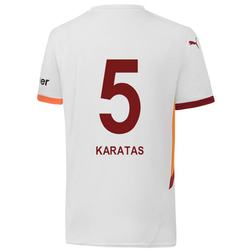 Danxen Män Eda Karataş #5 Vit Gulröd Bortatröja Matchtröjor 2024/25 Tröjor T-Tröja