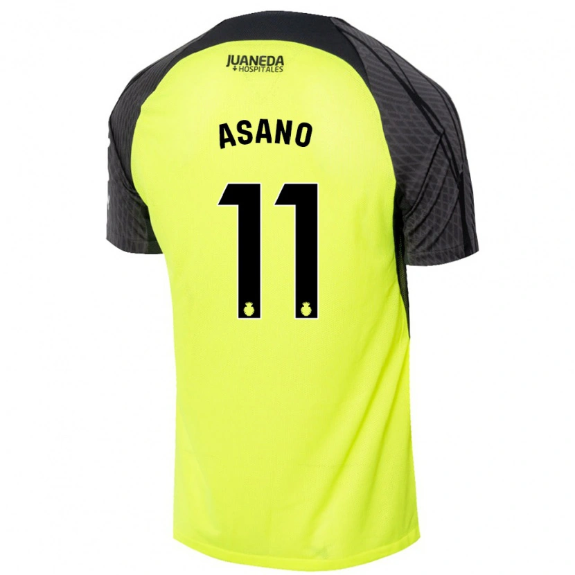 Danxen Män Takuma Asano #11 Fluorescerande Grön Svart Bortatröja Matchtröjor 2024/25 Tröjor T-Tröja