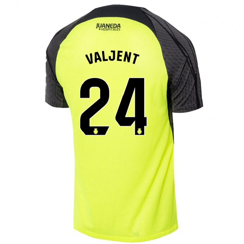 Danxen Män Martin Valjent #24 Fluorescerande Grön Svart Bortatröja Matchtröjor 2024/25 Tröjor T-Tröja
