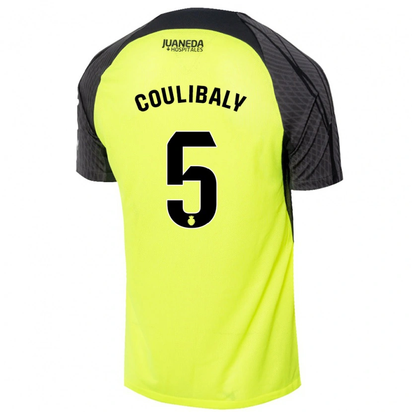 Danxen Män Habib Anas Coulibaly #5 Fluorescerande Grön Svart Bortatröja Matchtröjor 2024/25 Tröjor T-Tröja