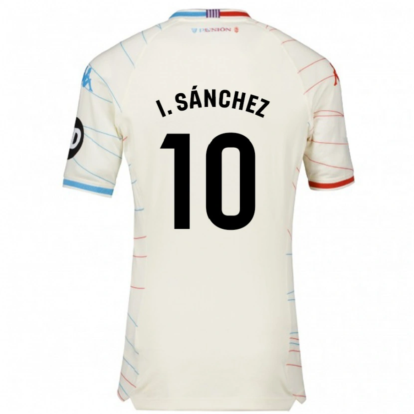 Danxen Män Iván Sánchez #10 Vit Röd Blå Bortatröja Matchtröjor 2024/25 Tröjor T-Tröja