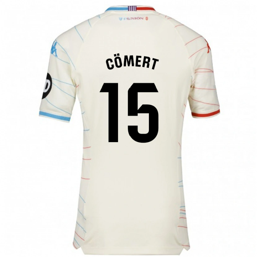 Danxen Män Eray Cömert #15 Vit Röd Blå Bortatröja Matchtröjor 2024/25 Tröjor T-Tröja