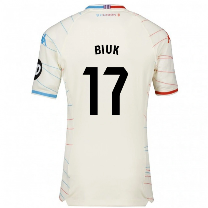 Danxen Män Stipe Biuk #17 Vit Röd Blå Bortatröja Matchtröjor 2024/25 Tröjor T-Tröja