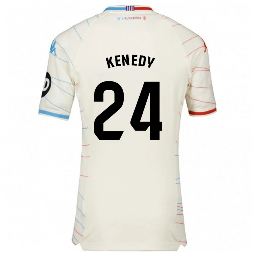 Danxen Män Kenedy #24 Vit Röd Blå Bortatröja Matchtröjor 2024/25 Tröjor T-Tröja