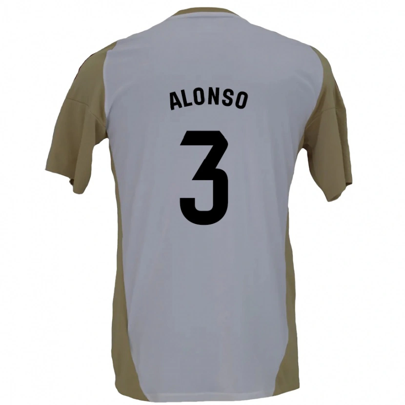 Danxen Män Julio Alonso #3 Brun Vit Bortatröja Matchtröjor 2024/25 Tröjor T-Tröja