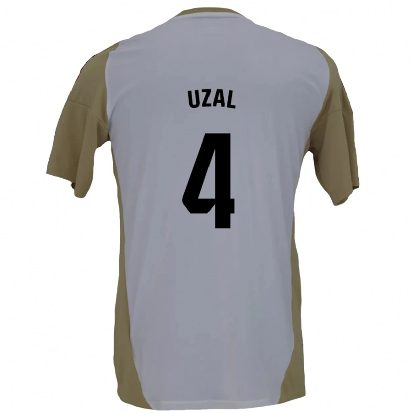 Danxen Män Yeray Uzal #4 Brun Vit Bortatröja Matchtröjor 2024/25 Tröjor T-Tröja