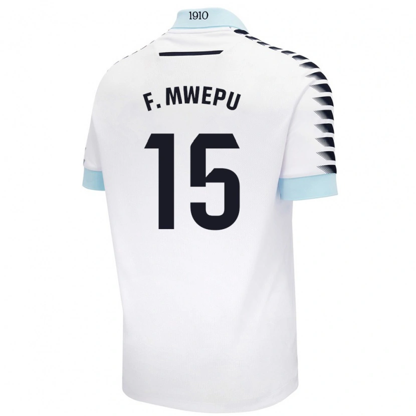 Danxen Män Francisco Mwepu #15 Vit Blå Bortatröja Matchtröjor 2024/25 Tröjor T-Tröja