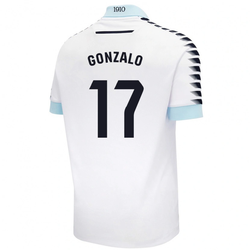 Danxen Män Gonzalo Escalante #17 Vit Blå Bortatröja Matchtröjor 2024/25 Tröjor T-Tröja