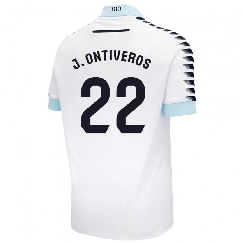 Danxen Män Javi Ontiveros #22 Vit Blå Bortatröja Matchtröjor 2024/25 Tröjor T-Tröja