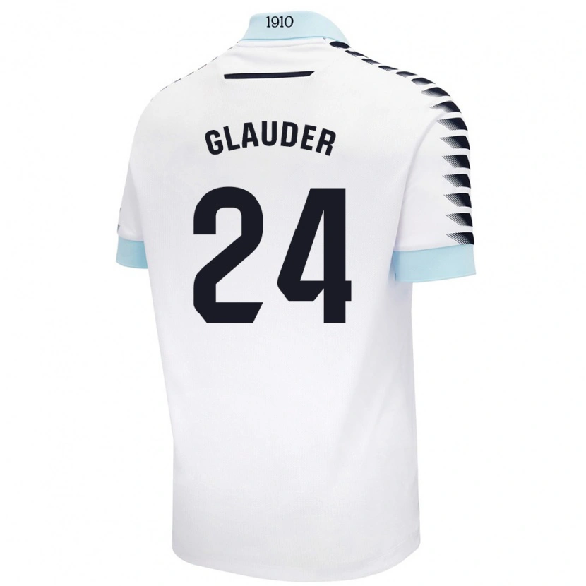 Danxen Män Cristian Glauder #24 Vit Blå Bortatröja Matchtröjor 2024/25 Tröjor T-Tröja
