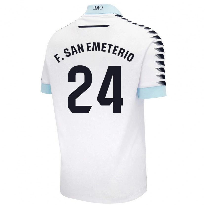 Danxen Män Fede San Emeterio #24 Vit Blå Bortatröja Matchtröjor 2024/25 Tröjor T-Tröja