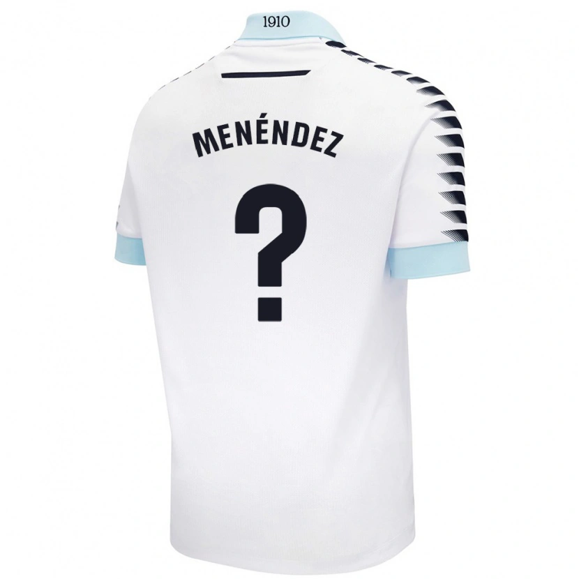 Danxen Män Jaime Menéndez #0 Vit Blå Bortatröja Matchtröjor 2024/25 Tröjor T-Tröja