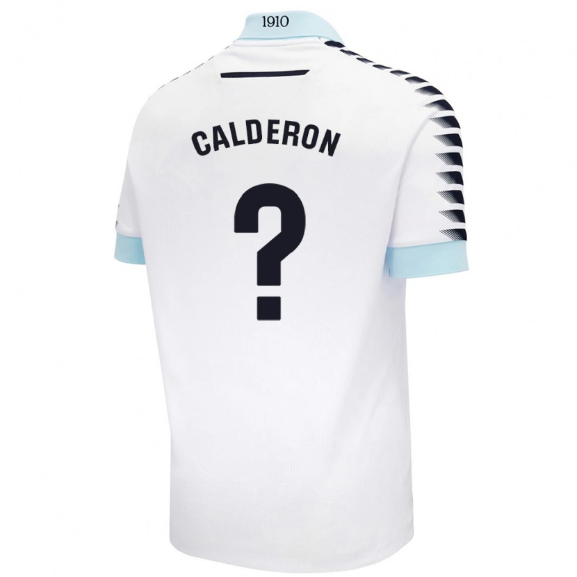 Danxen Män Martín Calderón #0 Vit Blå Bortatröja Matchtröjor 2024/25 Tröjor T-Tröja