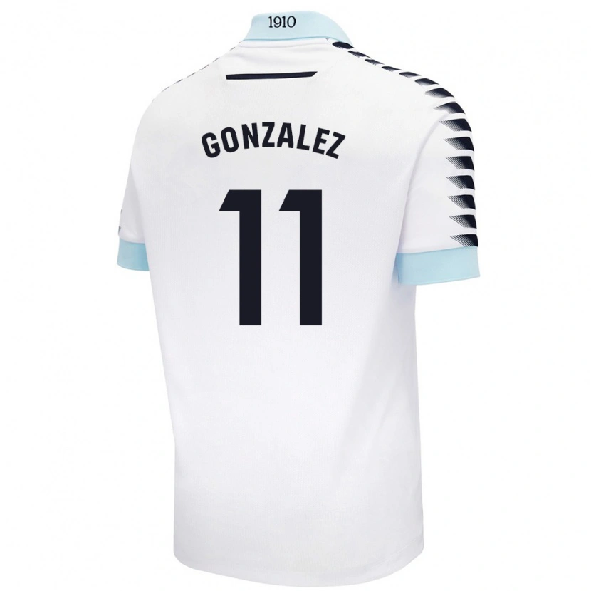 Danxen Män Chus González #11 Vit Blå Bortatröja Matchtröjor 2024/25 Tröjor T-Tröja