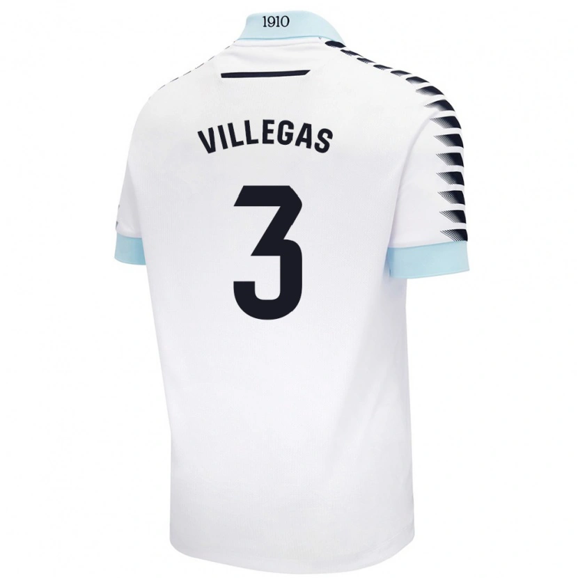 Danxen Män Virginia Villegas Rico #3 Vit Blå Bortatröja Matchtröjor 2024/25 Tröjor T-Tröja
