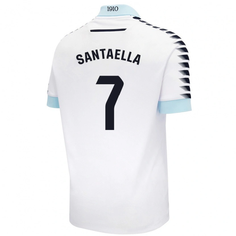 Danxen Män Natalia Santaella Picón #7 Vit Blå Bortatröja Matchtröjor 2024/25 Tröjor T-Tröja