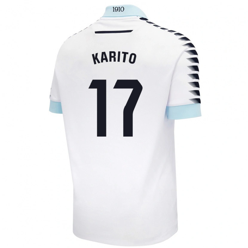 Danxen Män Carolina De Los Santos Mellado #17 Vit Blå Bortatröja Matchtröjor 2024/25 Tröjor T-Tröja