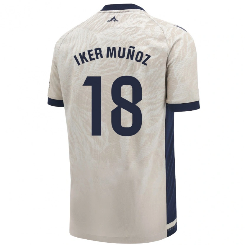 Danxen Män Iker Muñoz #18 Ljusgrå Bortatröja Matchtröjor 2024/25 Tröjor T-Tröja