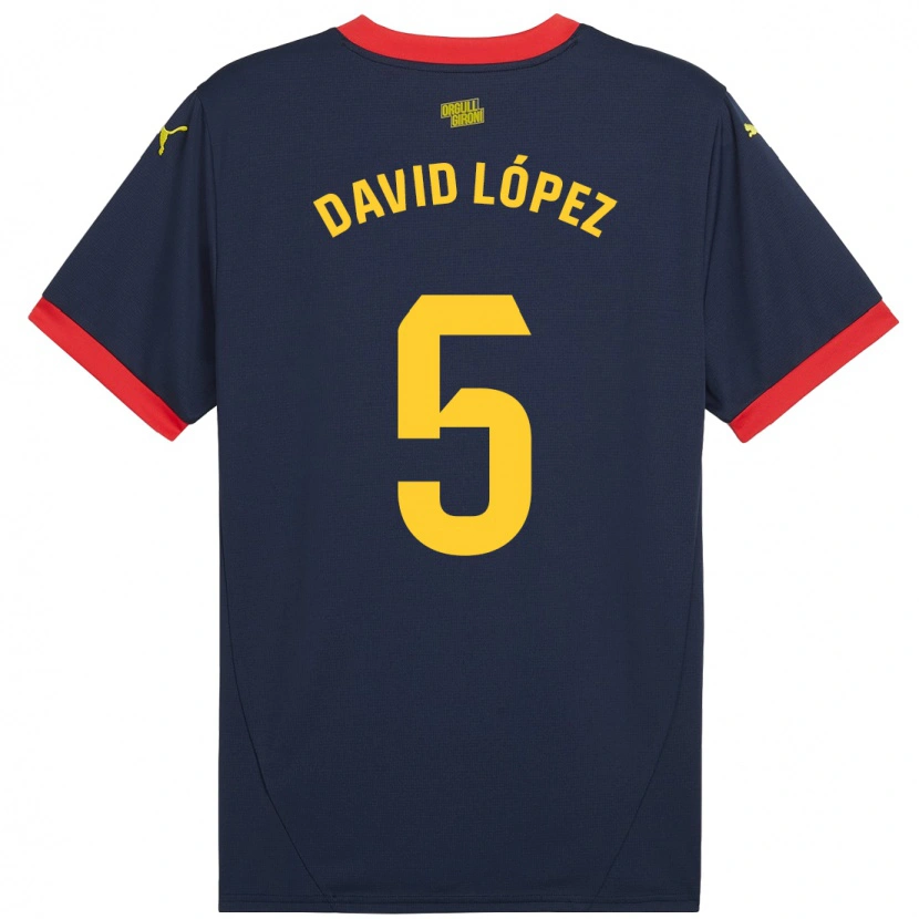 Danxen Män David López #5 Marinröd Bortatröja Matchtröjor 2024/25 Tröjor T-Tröja