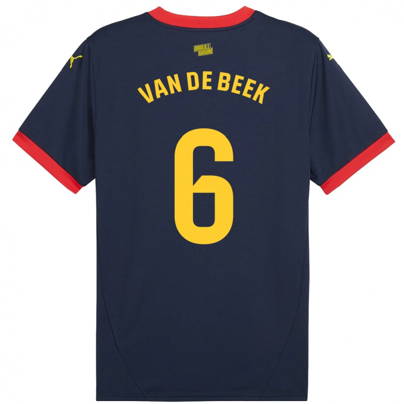 Danxen Män Donny Van De Beek #6 Marinröd Bortatröja Matchtröjor 2024/25 Tröjor T-Tröja