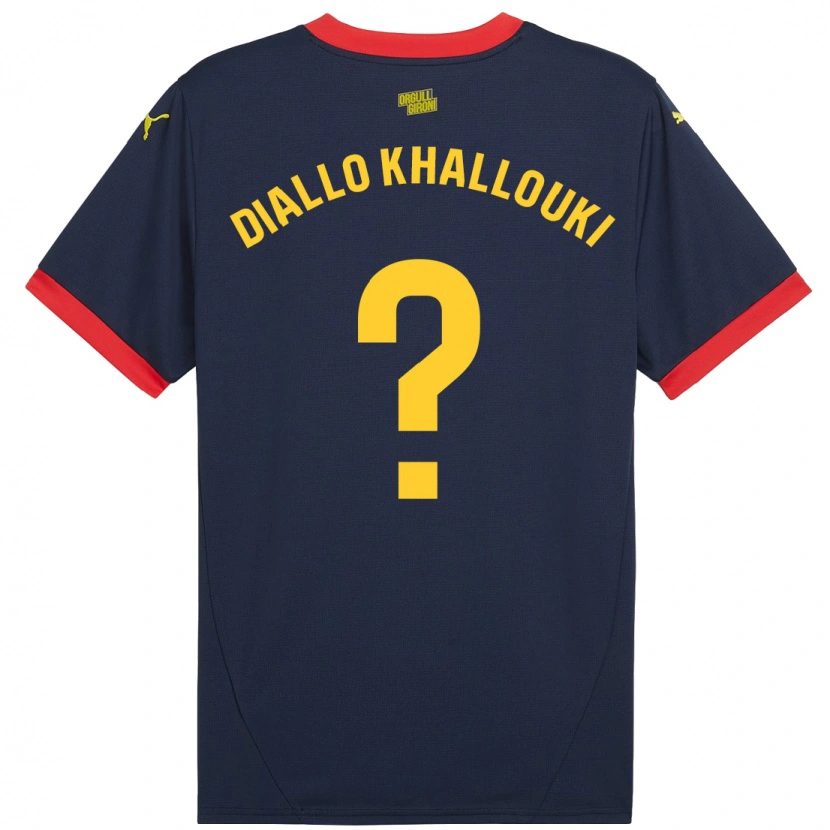 Danxen Män Siaka Diallo Khallouki #0 Marinröd Bortatröja Matchtröjor 2024/25 Tröjor T-Tröja