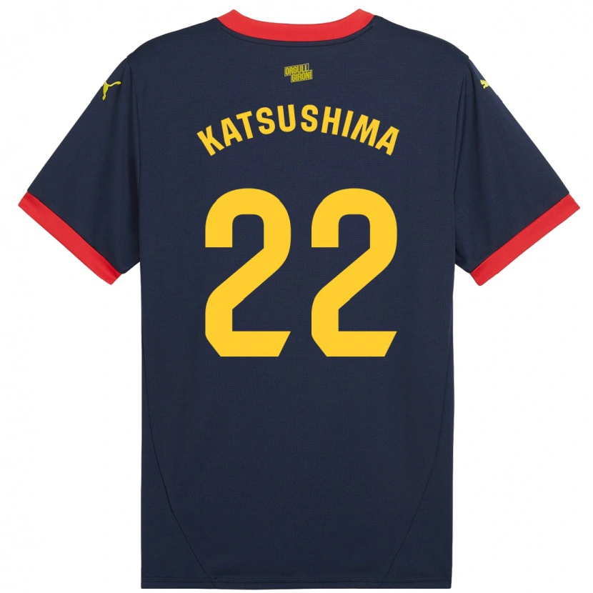 Danxen Män Shinnosuke Katsushima #22 Marinröd Bortatröja Matchtröjor 2024/25 Tröjor T-Tröja