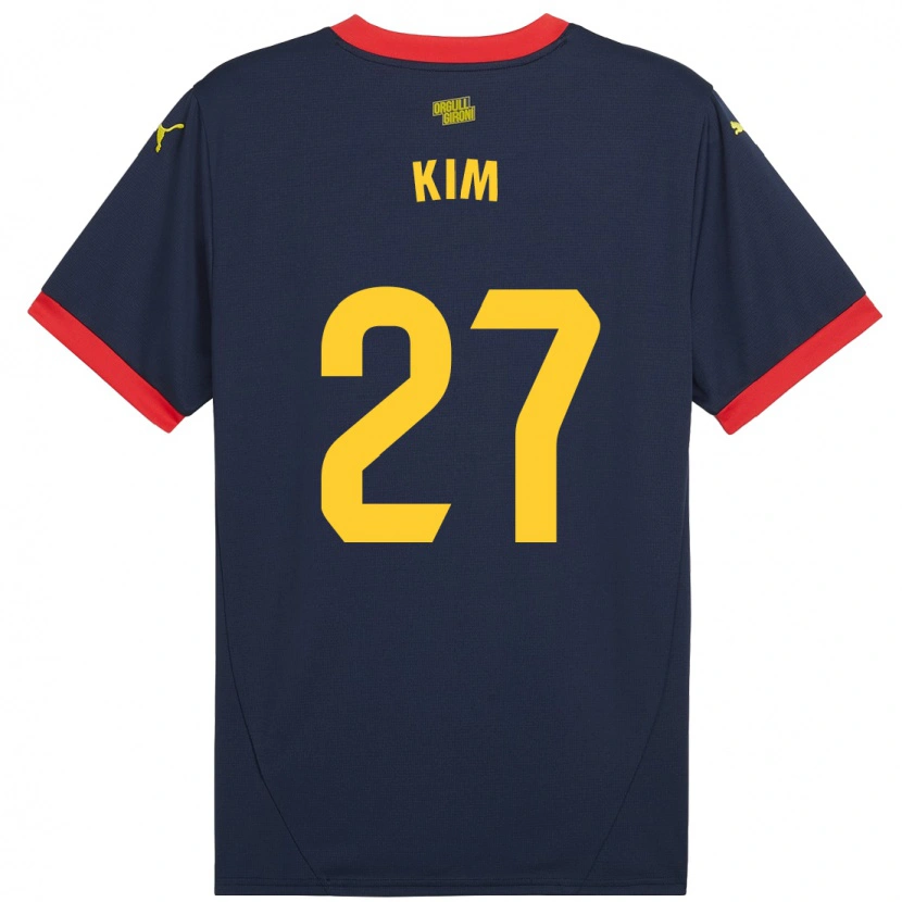 Danxen Män Min-Su Kim #27 Marinröd Bortatröja Matchtröjor 2024/25 Tröjor T-Tröja