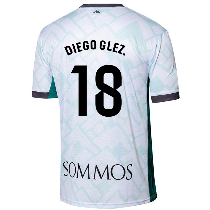 Danxen Män Diego González #18 Vit Grön Bortatröja Matchtröjor 2024/25 Tröjor T-Tröja