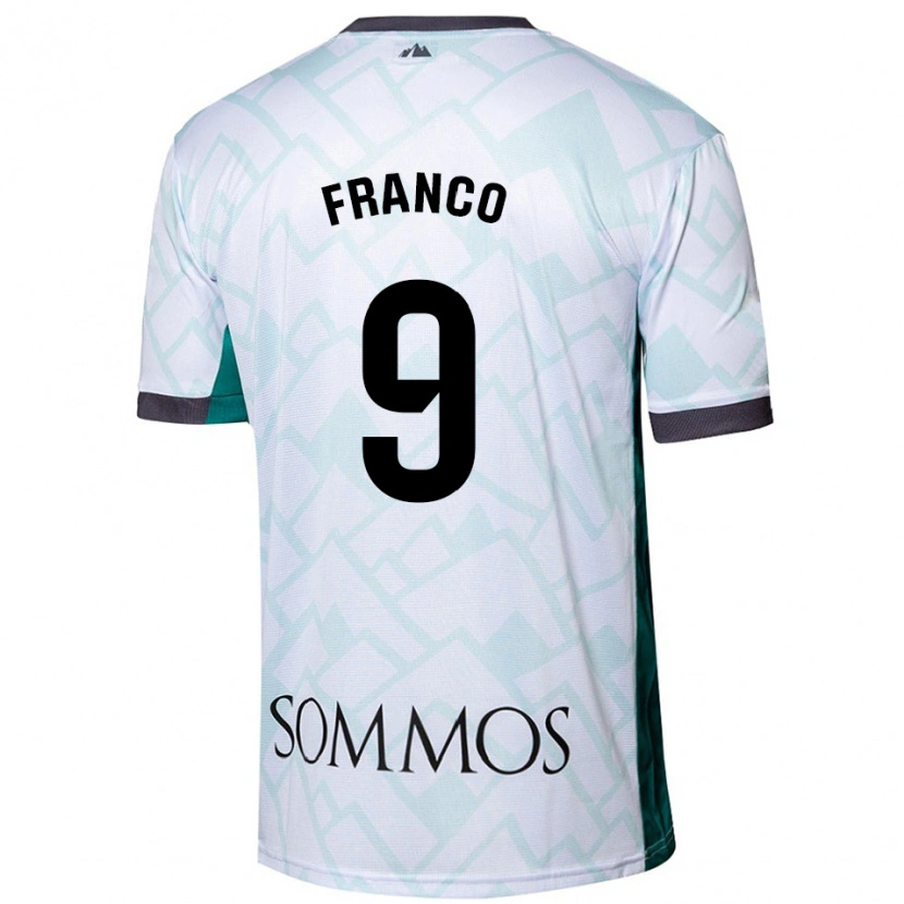 Danxen Män Santi Franco #9 Vit Grön Bortatröja Matchtröjor 2024/25 Tröjor T-Tröja