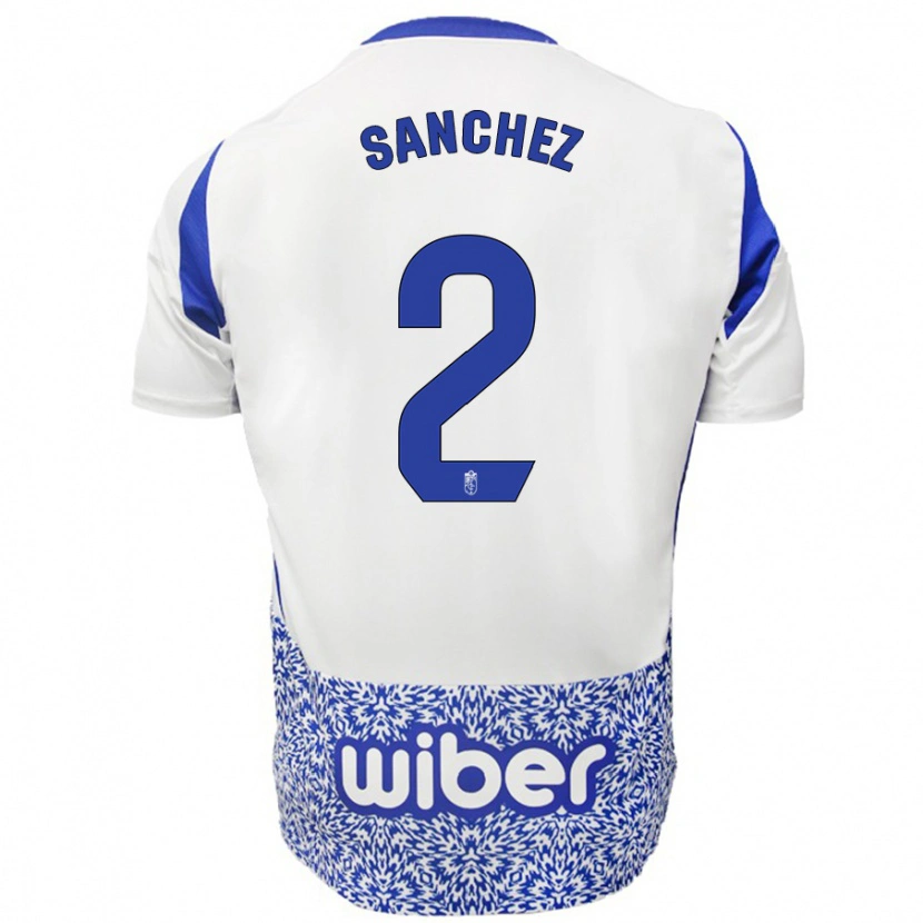 Danxen Män Rubén Sánchez #2 Vit Blå Bortatröja Matchtröjor 2024/25 Tröjor T-Tröja