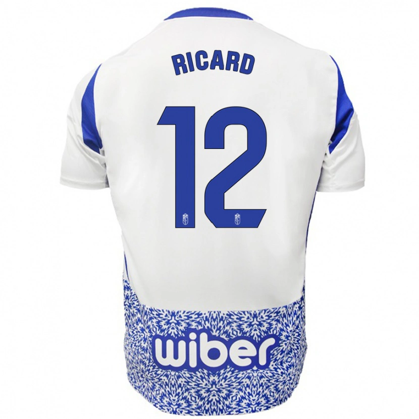 Danxen Män Ricard Sánchez #12 Vit Blå Bortatröja Matchtröjor 2024/25 Tröjor T-Tröja