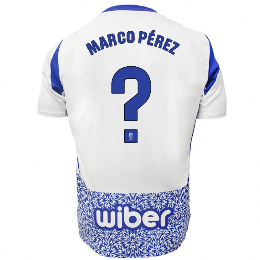 Danxen Män Marco Pérez #0 Vit Blå Bortatröja Matchtröjor 2024/25 Tröjor T-Tröja