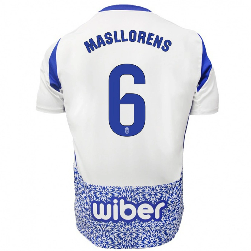 Danxen Män José Masllorens #6 Vit Blå Bortatröja Matchtröjor 2024/25 Tröjor T-Tröja
