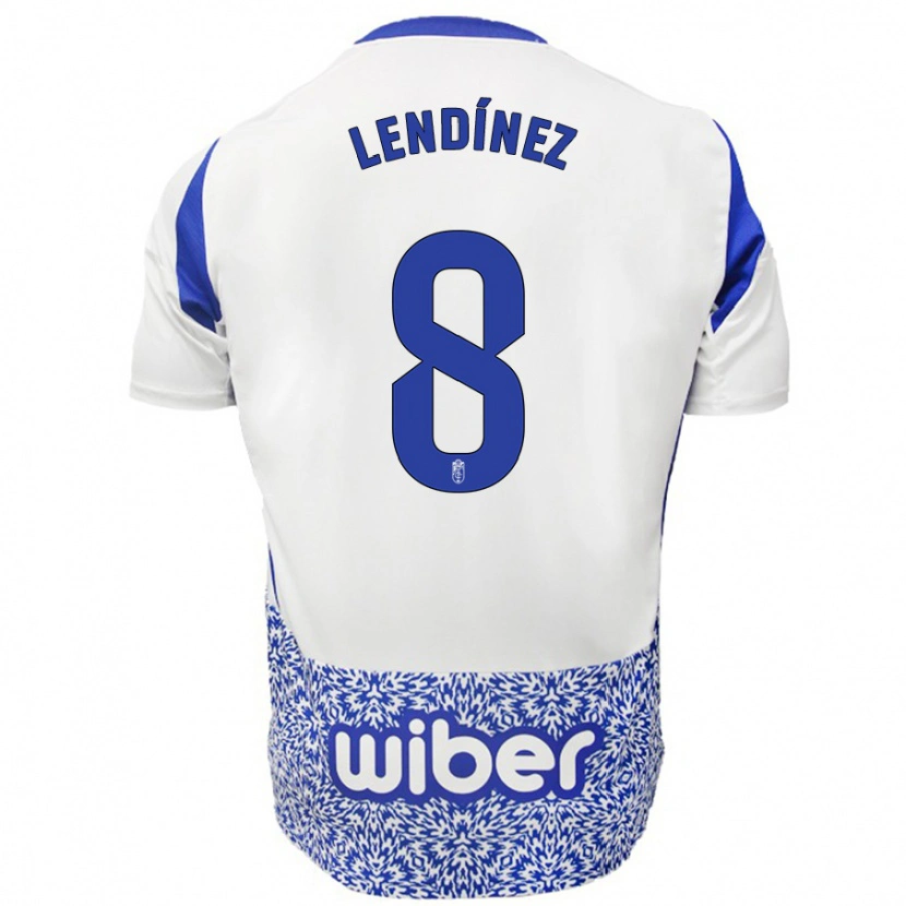 Danxen Män Juanma Lendínez #8 Vit Blå Bortatröja Matchtröjor 2024/25 Tröjor T-Tröja