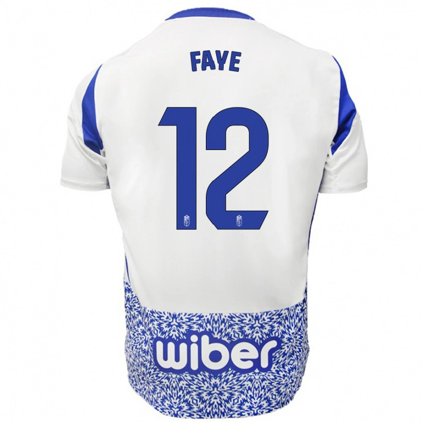 Danxen Män Serigne Faye #12 Vit Blå Bortatröja Matchtröjor 2024/25 Tröjor T-Tröja