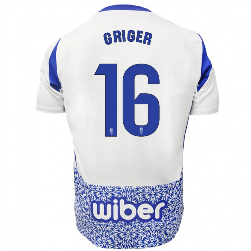 Danxen Män Adam Griger #16 Vit Blå Bortatröja Matchtröjor 2024/25 Tröjor T-Tröja