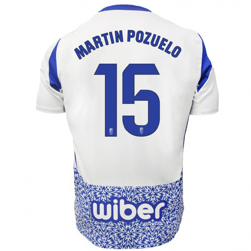 Danxen Män Esther Martín-Pozuelo #15 Vit Blå Bortatröja Matchtröjor 2024/25 Tröjor T-Tröja