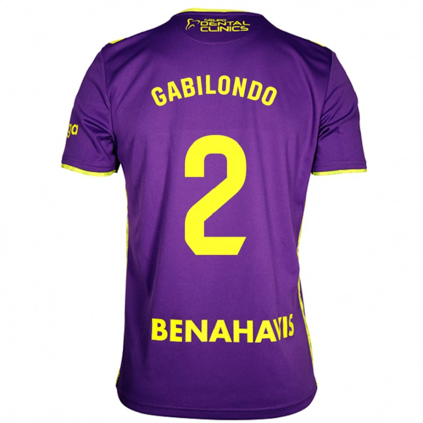 Danxen Män Jokin Gabilondo #2 Lila Gul Bortatröja Matchtröjor 2024/25 Tröjor T-Tröja