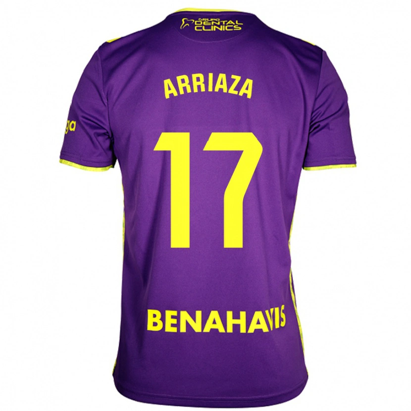 Danxen Män Pablo Arriaza #17 Lila Gul Bortatröja Matchtröjor 2024/25 Tröjor T-Tröja
