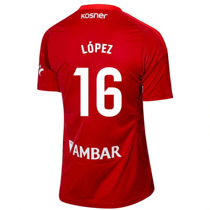 Danxen Män Juan López #16 Vit Blå Bortatröja Matchtröjor 2024/25 Tröjor T-Tröja