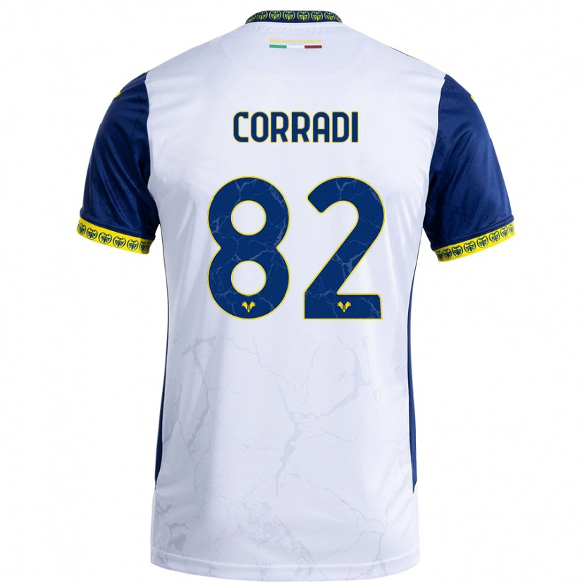 Danxen Män Christian Corradi #82 Vit Blå Bortatröja Matchtröjor 2024/25 Tröjor T-Tröja