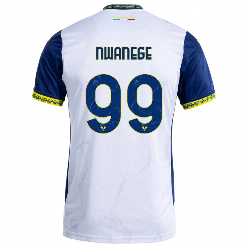Danxen Män Karlson Nwanege #99 Vit Blå Bortatröja Matchtröjor 2024/25 Tröjor T-Tröja