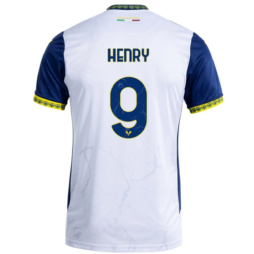 Danxen Män Thomas Henry #9 Vit Blå Bortatröja Matchtröjor 2024/25 Tröjor T-Tröja