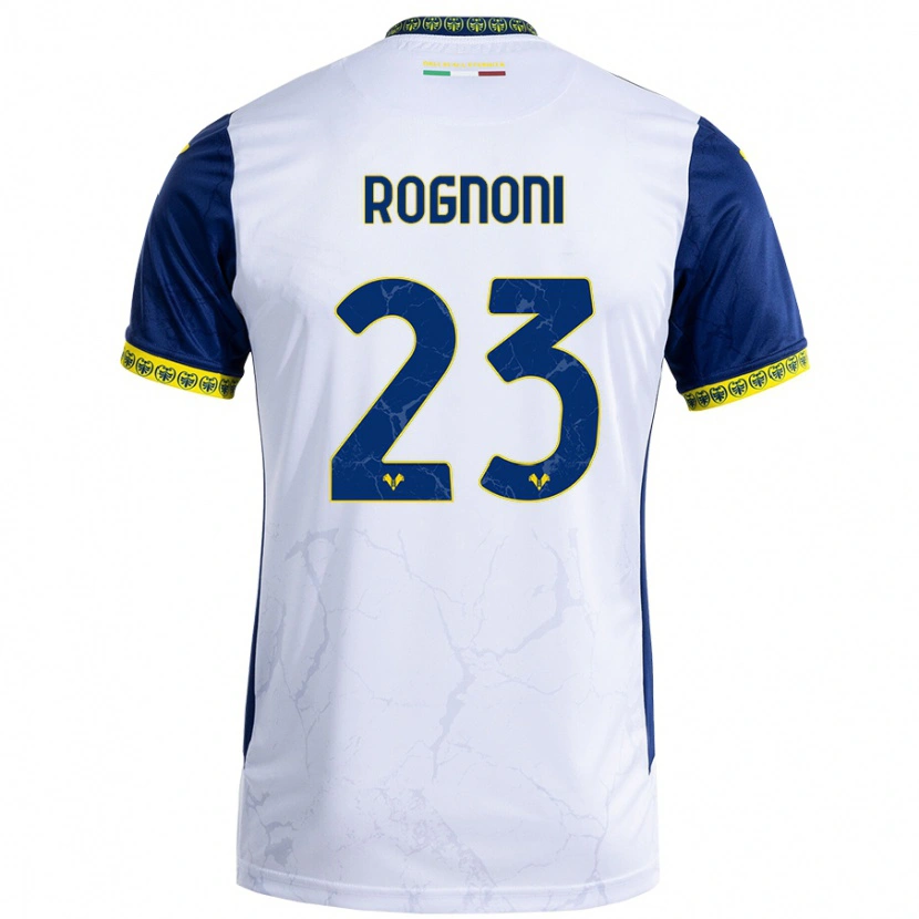 Danxen Män Alessia Rognoni #23 Vit Blå Bortatröja Matchtröjor 2024/25 Tröjor T-Tröja