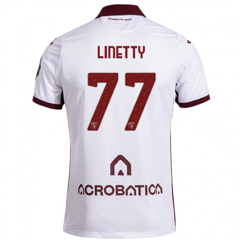 Danxen Män Karol Linetty #77 Vit Rödbrun Bortatröja Matchtröjor 2024/25 Tröjor T-Tröja