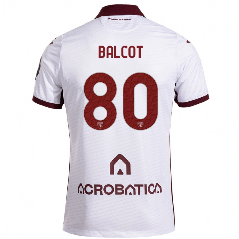 Danxen Män Côme Bianay Balcot #80 Vit Rödbrun Bortatröja Matchtröjor 2024/25 Tröjor T-Tröja