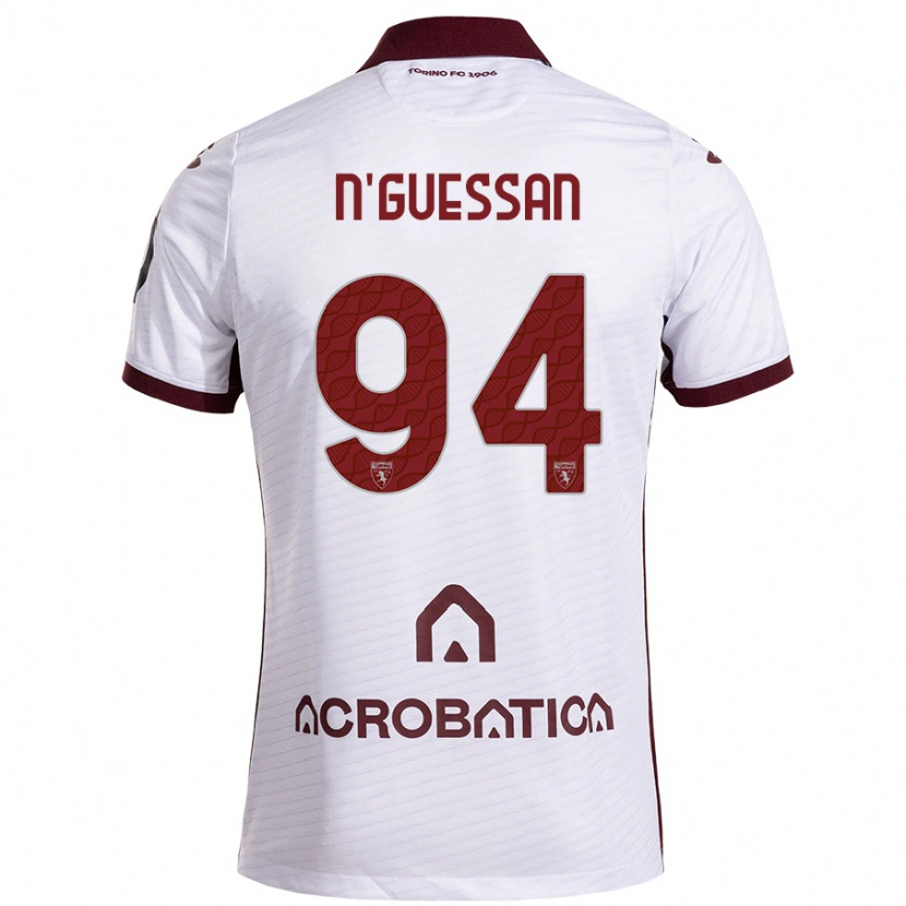 Danxen Män Ange Caumenan N'guessan #94 Vit Rödbrun Bortatröja Matchtröjor 2024/25 Tröjor T-Tröja